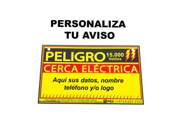 Aviso de precaución para cerca eléctrica – producto personalizado